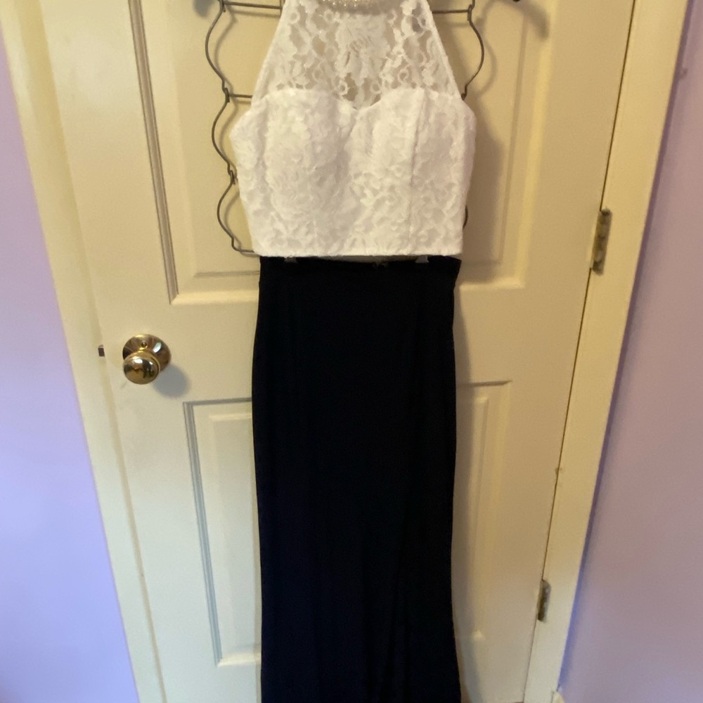 Two piece black white party dress